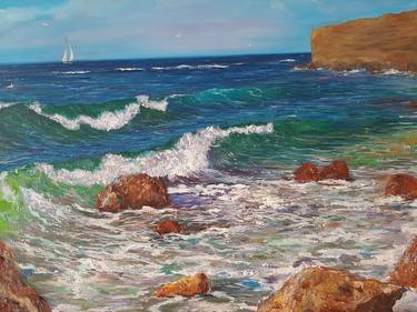 Print of Realism Beach Paintings by Hanna Shrub