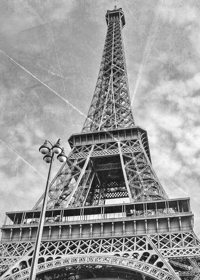 Paris France Black Landmarks Collage Shot Glass