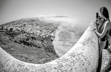 Overlook Girl, A View From the Top at Nazare thumb