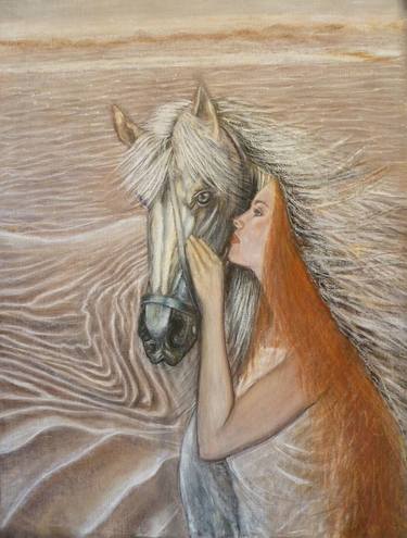Original Figurative Horse Paintings by Andrea Barthelemy