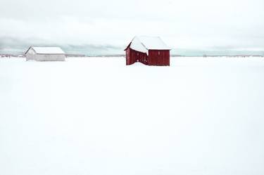 Two barns in winter thumb