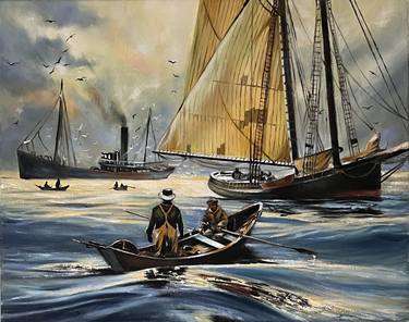 Original Boat Painting by Ali benyawie