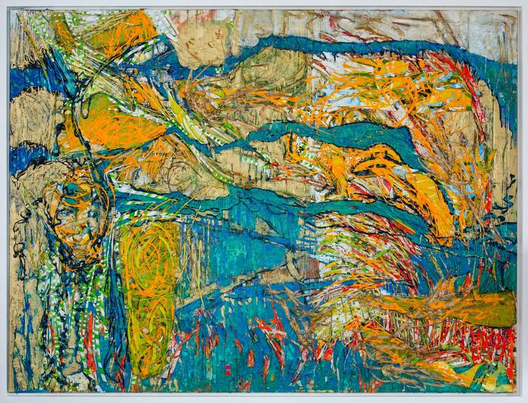 Original Abstract Landscape Mixed Media by John Berrick