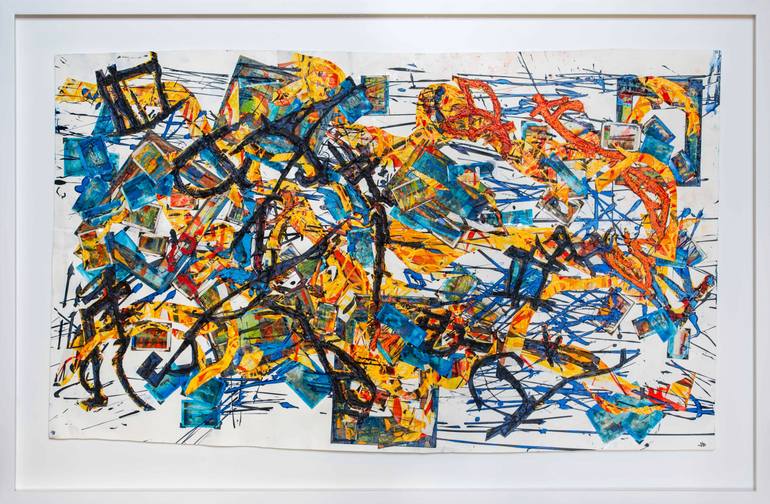 Original Abstract Painting by John Berrick | Abstract Art on Paper | Childhood at the Lake