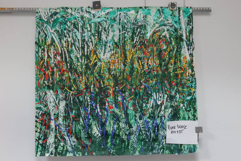 Original Abstract Landscape Mixed Media by John Berrick