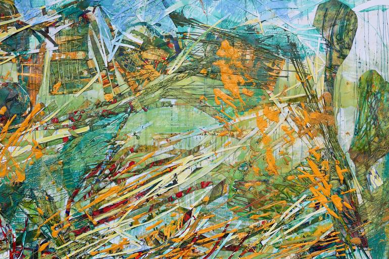 Original Abstract Landscape Mixed Media by John Berrick