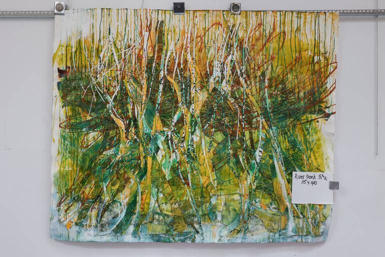 Original Abstract Landscape Mixed Media by John Berrick