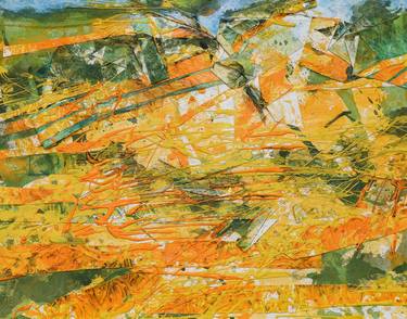 Original Abstract Landscape Mixed Media by John Berrick
