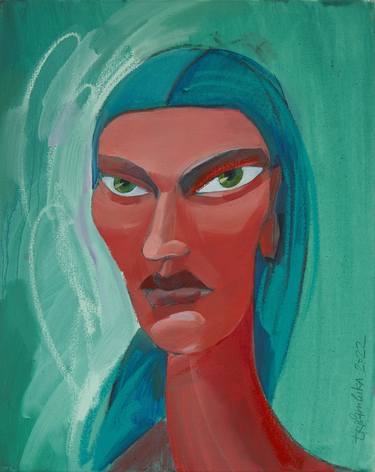 Original Expressionism Portrait Painting by Anastasia Tribambuka