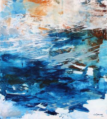 Original Abstract Seascape Painting by Simona Gocan