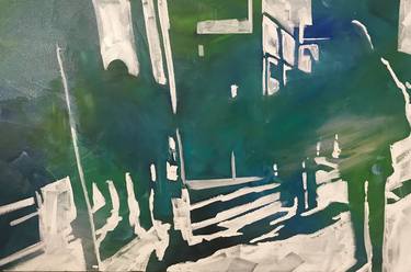 Original Abstract Expressionism Cities Paintings by Dale Najarian