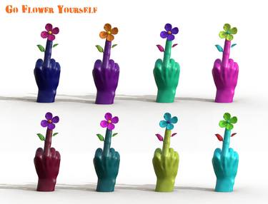 Go Flower Yourself Sculptures - by StreetCORE artist eNUf thumb