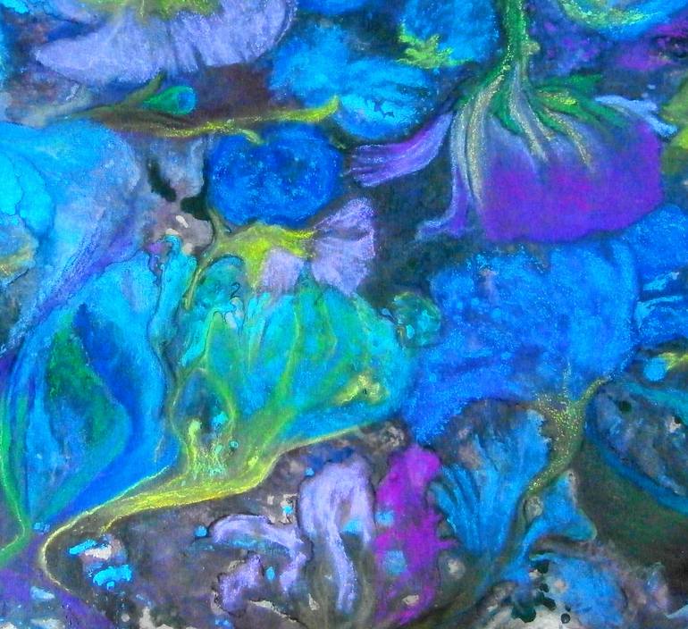 Original Abstract Landscape Mixed Media by Sylvaine Daumont