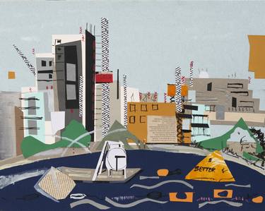 Original Art Deco Architecture Collage by Sellvida - Silviya Georgieva