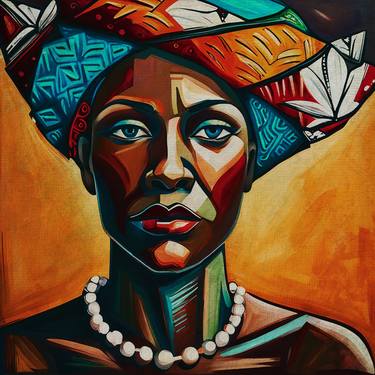 Stylized portrait of an African man with headscarf thumb