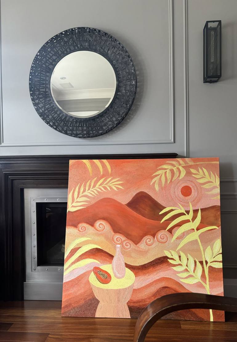 Original Abstract Beach Painting by Catie Camer
