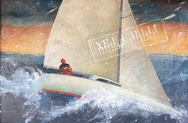 Print of Surrealism Sailboat Paintings by Buck Stewart