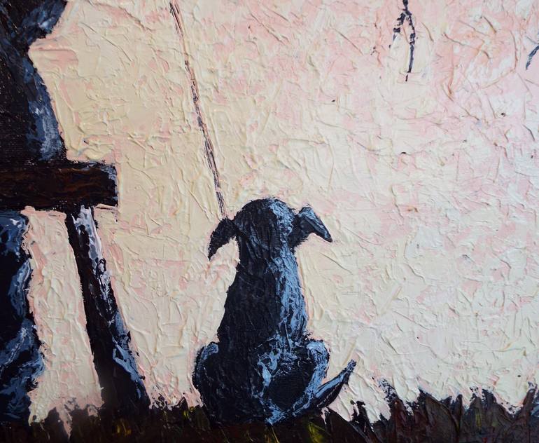 Original Impressionism Dogs Painting by Calvert Brown