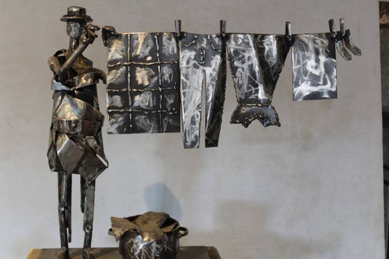 Original Abstract People Sculpture by Kurt Schultz