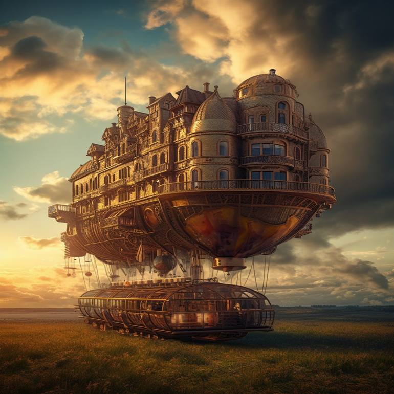 Matthias Jung's flying airship,steampunk style. Digital by Irina ...
