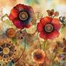 Collection Floral Prints Steampunk Poppies.