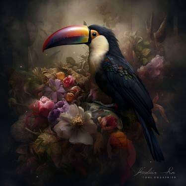 Toucan in the blooming Garden of Eden thumb
