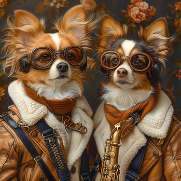 Original Pop Art Dogs Digital by Irina Minevich