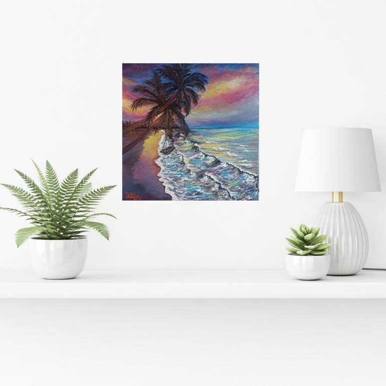 Original Expressionism Beach Painting by Irina Minevich