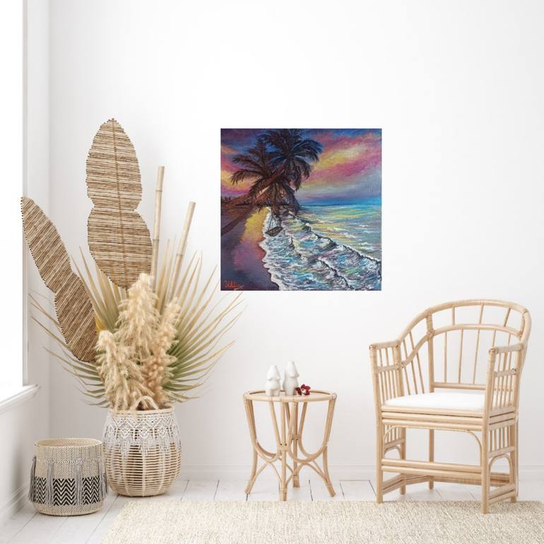 Original Expressionism Beach Painting by Irina Minevich