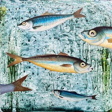 Original Abstract Fish Paintings by Edward Joseph