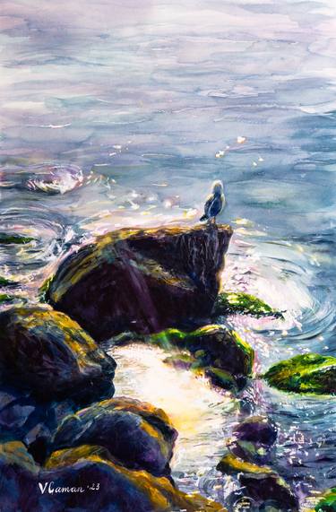 Print of Impressionism Beach Paintings by Viktoria Gaman