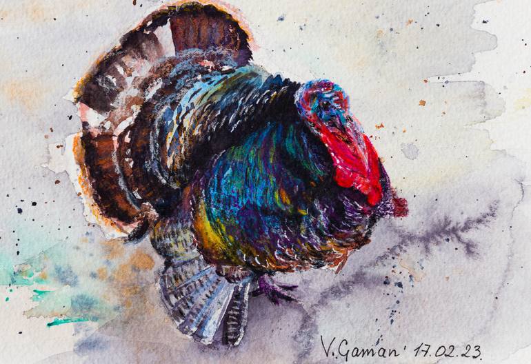 Original Illustration Animal Painting by Viktoria Gaman