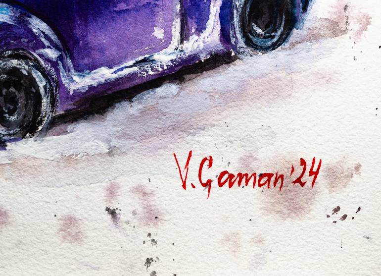 Original Impressionism Car Painting by Viktoria Gaman