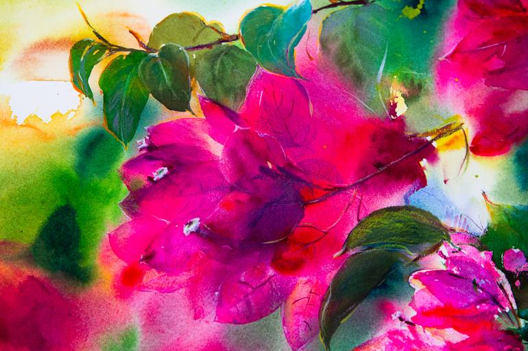 Original Impressionism Garden Painting by Viktoria Gaman