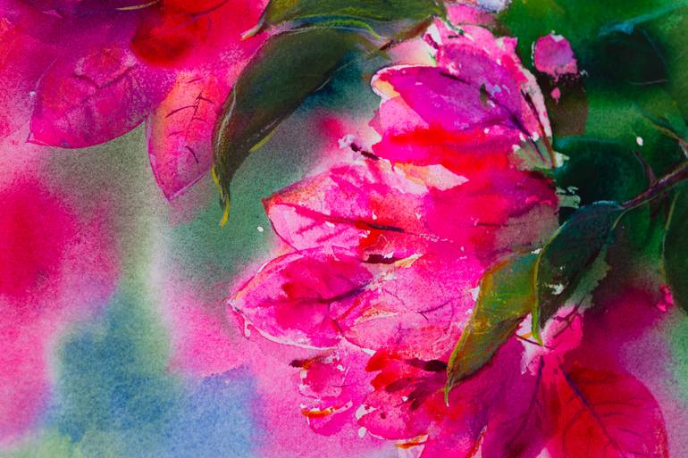 Original Impressionism Garden Painting by Viktoria Gaman
