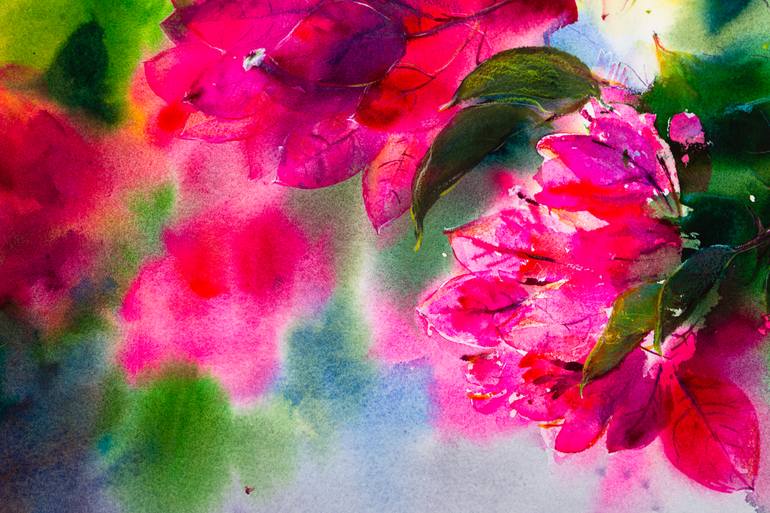 Original Impressionism Garden Painting by Viktoria Gaman