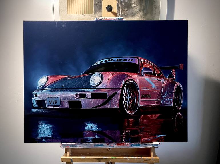 Original Photorealism Car Painting by Olena Dmytrenko