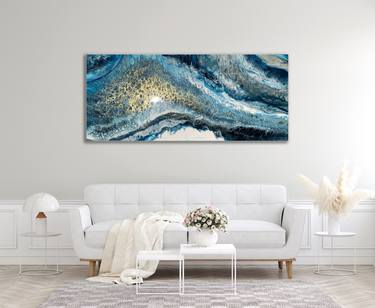 “TRANQUIL TIDES” - Large Original Resin Abstract thumb