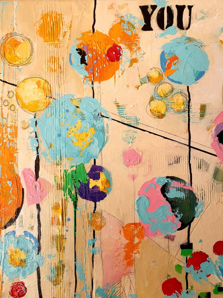 Original Abstract Expressionism Floral Painting by Karnish Art