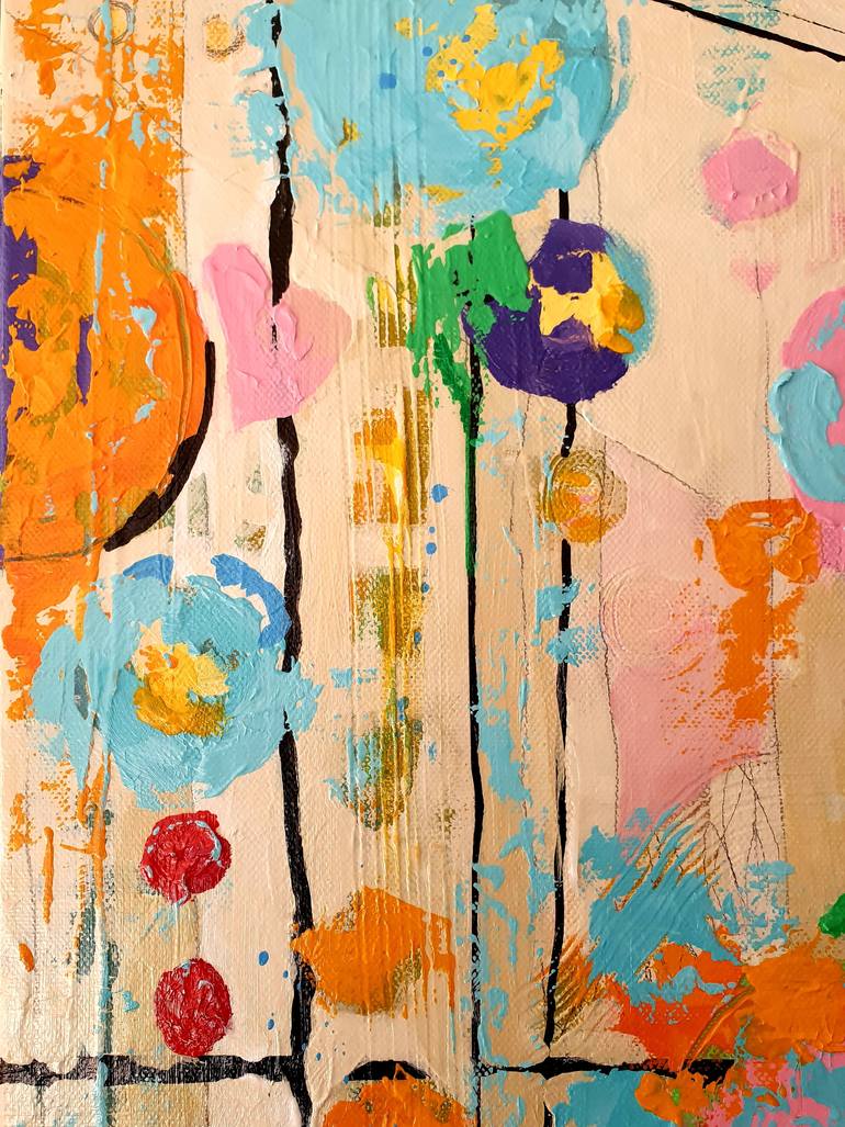Original Abstract Expressionism Floral Painting by Karnish Art