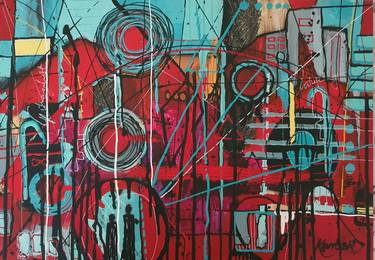 Original Abstract Cities Paintings by Karnish Art