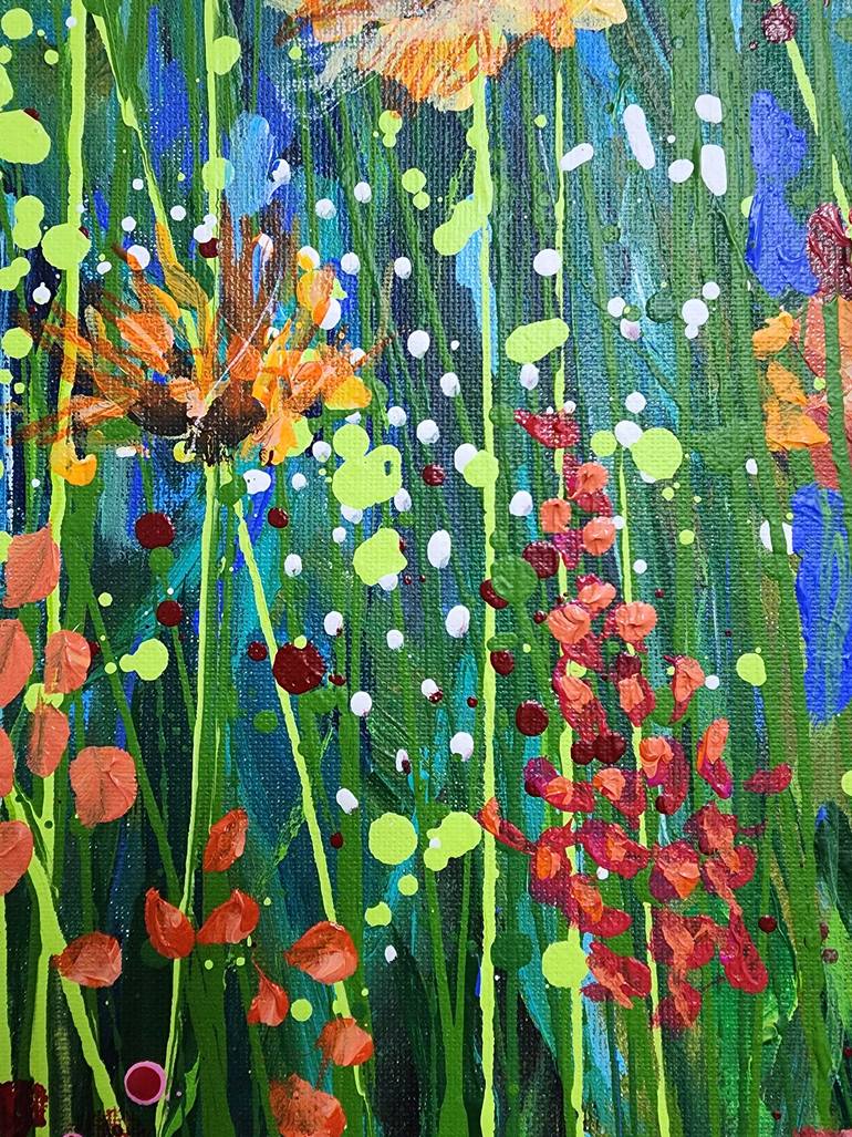 Original Abstract Expressionism Floral Painting by Karnish Art