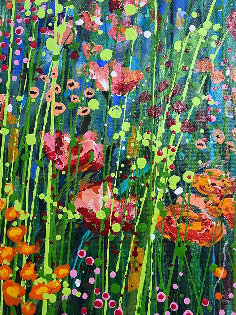 Original Abstract Expressionism Floral Painting by Karnish Art