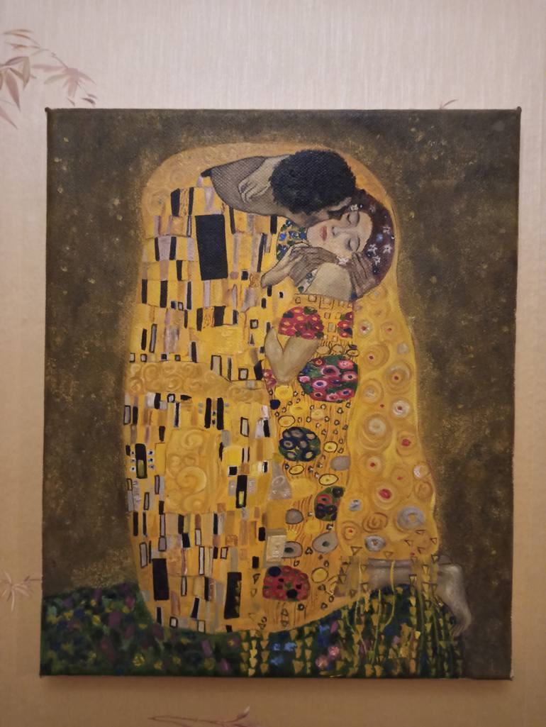 Original Art Deco Love Painting by Kaloyan Manolov