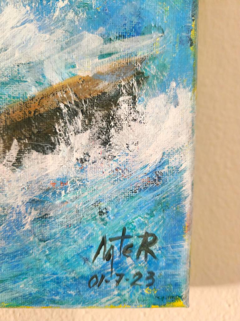 Original Contemporary Boat Painting by Artemio Alvarez