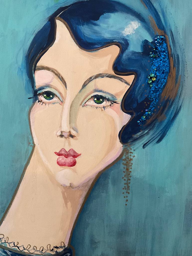 Original Art Deco Fashion Painting by Love Haskins