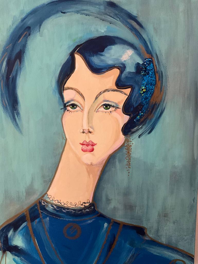Original Art Deco Fashion Painting by Love Haskins