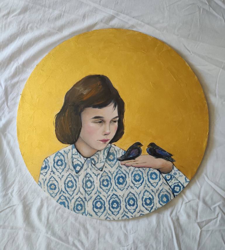 Original Portraiture Kids Painting by Inna Novobranets