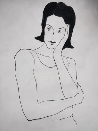 Original Portraiture Women Drawings by Inna Novobranets