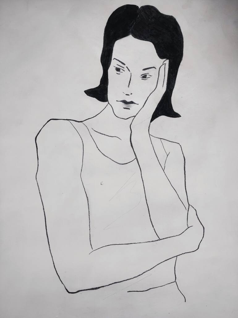Original Portraiture Women Drawing by Inna Novobranets